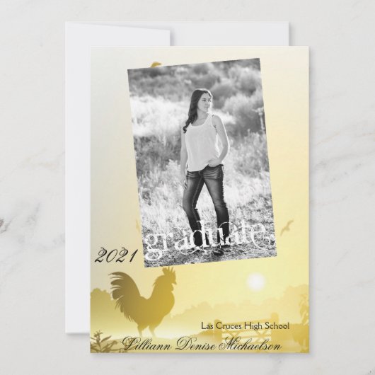 5x7シニアアナウンスサニーモーニングファームカントリー 案内状 (正面)