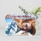 5x7シニアアナウンスホワイトウォッシュウッドバーンドア 案内状 (スタンド正面)