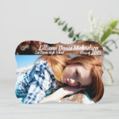 5x7シニアアナウンスメントカウボーイブーツバーンウッドロス 案内状 (スタンド正面)