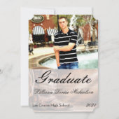 5x7シニアアナウンスメントカウボーイブーツバーンウッドロス 案内状 (正面)