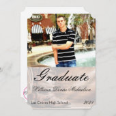 5x7シニアアナウンスメントカウボーイブーツバーンウッドロス 案内状 (正面/裏面)