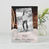 5x7シニアアナウンスメントカウボーイブーツバーンウッドロス 案内状 (スタンド正面)