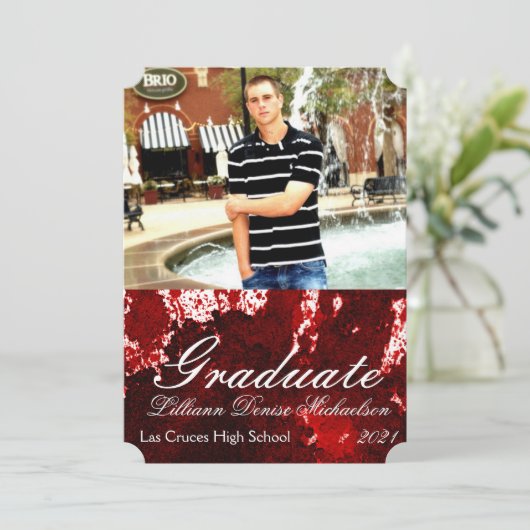 5x7シニアアナウンスメント(ばちゃばちゃ)跳ねるバンパイア得 案内状 (スタンド正面)