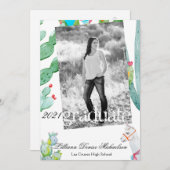 5x7シニア発表Boho Llama Bohemian Cacti 案内状 (正面/裏面)