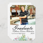 5x7シニア発表Boho Llama Bohemian Cacti 案内状 (正面/裏面)