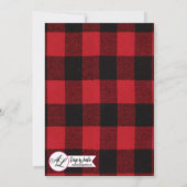 5x7シニア発表Red Buffalo Plaid Bear Bla 案内状 (裏面)