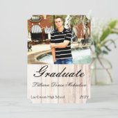 5x7シニア・アナウンスメントが田舎の田舎風のウェストをブート 案内状 (スタンド正面)