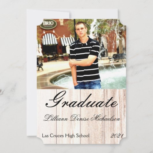 5x7シニア・アナウンスメントが田舎の田舎風のウェストをブート 案内状 (正面)