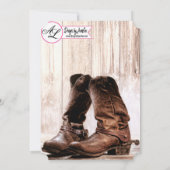 5x7シニア・アナウンスメントが田舎の田舎風のウェストをブート 案内状 (裏面)