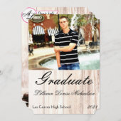 5x7シニア・アナウンスメントが田舎の田舎風のウェストをブート 案内状 (正面/裏面)