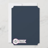 5x7シニア・アナウンスメントベビーPink Cosmos on Navy 案内状 (裏面)