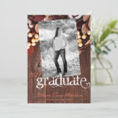 5x7シニア・アナウンスメントDark Wood上の綿花支店 案内状 (スタンド正面)