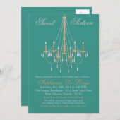 5x7シャンデリアグリッツスウィート16誕生日招待状 招待状 (正面/裏面)