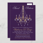 5x7シャンデリアグリッツスウィート16誕生日招待状 招待状 (正面/裏面)