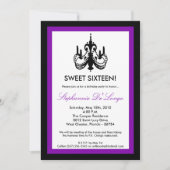 5x7シャンデリアパープル16誕生日招待状 招待状 (正面)