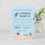 5x7シーシェルビーチサンドトロピ結婚式招待状 招待状 (スタンド正面)