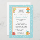 5x7シーライフ・海・フィッシュ・バースデー・パーティーの招待 招待状 (正面/裏面)