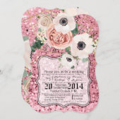 5x7ジオメトリックガーデンバラグリット結婚式招待状 招待状 (正面/裏面)