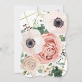 5x7ジオメトリックガーデンバラ金ゴールド結婚式招待状 招待状 (裏面)