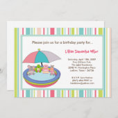 5x7ジャングルサファリのプールの誕生日のパーティの招待状 招待状 (正面/裏面)