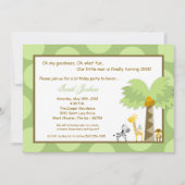 5x7ジャングルサファリの動物園の動物の誕生日の招待状 招待状 (正面)