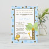 5x7ジャングルサファリ動物園の動物誕生日招待状 招待状 (スタンド正面)