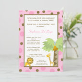 5x7ジャングルサファリ動物園の動物誕生日招待状 招待状 (スタンド正面)