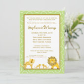 5x7ジャングルタイガーガールツインズベビーシャワー招待状 招待状 (スタンド正面)