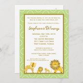 5x7ジャングルタイガーライオンツインズベビーシャワー招待状 招待状 (正面/裏面)