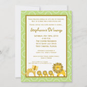 5x7ジャングルボーイ三つ子ベビーシャワー招待状 招待状 (正面)