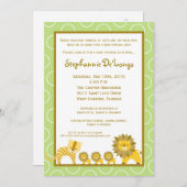 5x7ジャングルボーイ三つ子ベビーシャワー招待状 招待状 (正面/裏面)