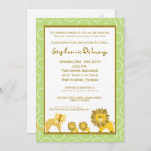 5x7ジャングルライオンボーイツインズベビーシャワー招待状 招待状 (正面/裏面)