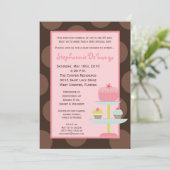 5x7スイートトリーツカップケーキベビーシャワー招待状 招待状 (スタンド正面)