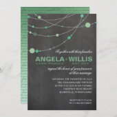 5x7スタイリッシュな繊維|の黒板のミントのフェルト 招待状 (正面/裏面)