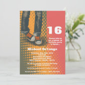 5x7スニーカーグランジ16誕生日招待状 招待状 (スタンド正面)