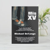 5x7スニーカー·グランジキンセアニェラ誕生日招待状 招待状 (スタンド正面)