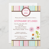 5x7スプリングタイムフラワーベビーシャワー招待状 招待状 (正面/裏面)