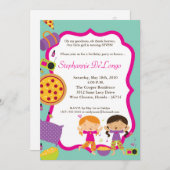 5x7スランバー化粧ダンス誕生日パーティーの招待 招待状 (正面/裏面)