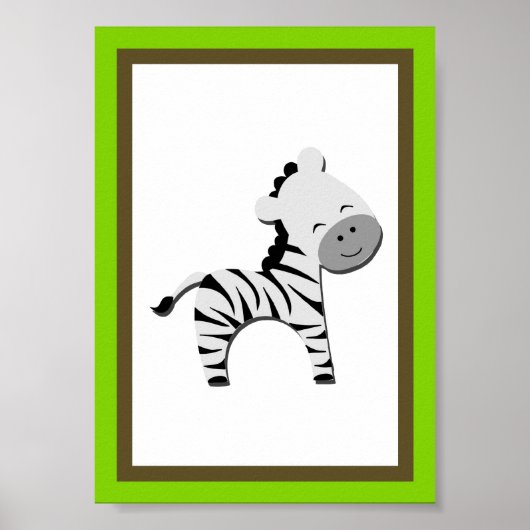5X7ゼブラジャングル動物ウォールアート ポスター (正面)