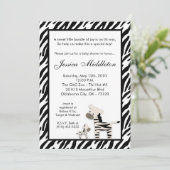 5x7ゼブラママとベビーベビーシャワー招待状 招待状 (スタンド正面)