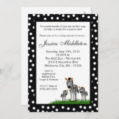 5x7ゼブラママツインベビーベビーシャワー招待状 招待状 (正面/裏面)