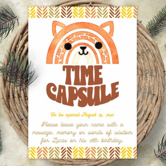 5x7タイムカプセルボホウッドランドキツネ誕生日 ポスター