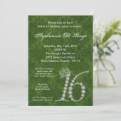 5x7ダイヤモンドエメラルドスウィート16誕生日招待状 招待状 (スタンド正面)