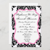 5x7ダマスクレースエレガファンシーントウェディング招待状 招待状 (正面/裏面)