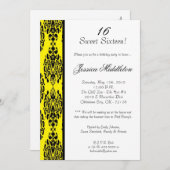 5x7ダークイエローダマスク誕生日パーティーの招待状 招待状 (正面/裏面)