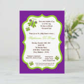 5x7ダークパープルバタフライベビーシャワー 招待状 (スタンド正面)