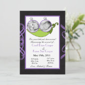 5x7ツインズピーin a Pod PHOTO Birth Announcement 案内状 (スタンド正面)