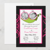 5x7ツインズピーin a Pod PHOTO Birth Announcement 案内状 (正面/裏面)