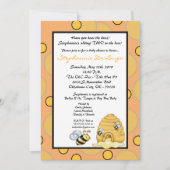 5x7ツインハニーのまわりにベビーシャワー招待状 招待状 (正面)