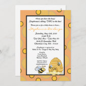 5x7ツインハニーのまわりにベビーシャワー招待状 招待状 (正面/裏面)